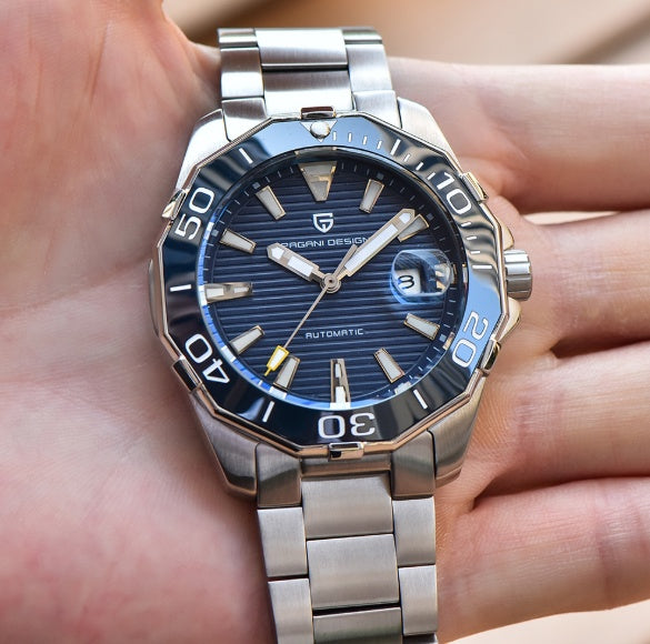 Pagani Design Diver’s Mechanical Watch – Blue Steel